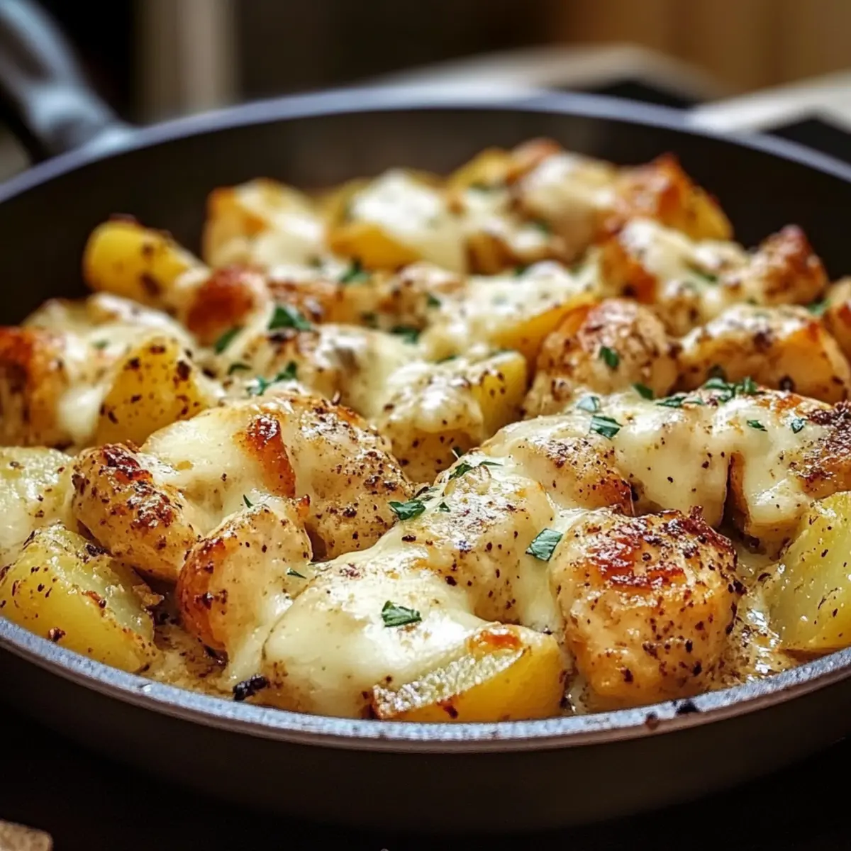 Garlic Parmesan Chicken and Potatoes Skillet for Cozy Nights