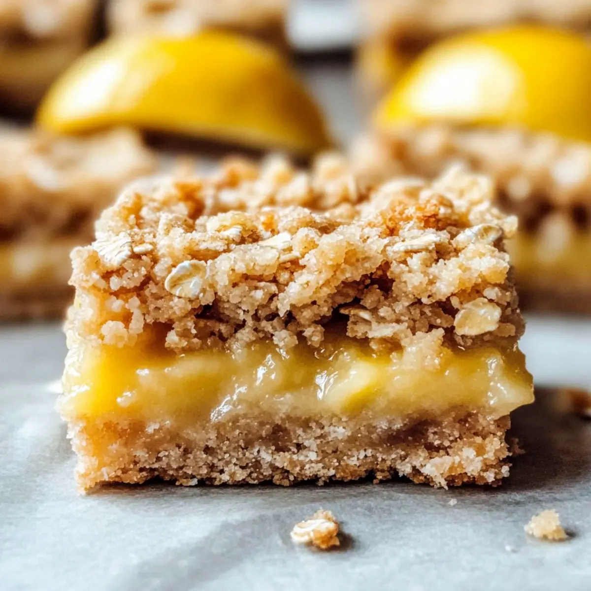 Deliciously Zesty Lemon Oatmeal Crumble Bars to Brighten Your Day
