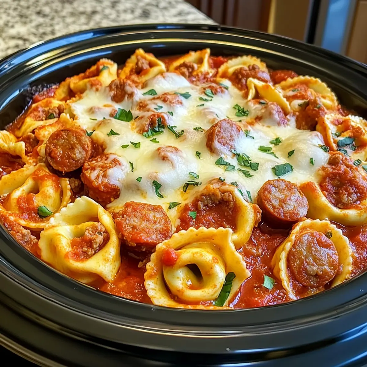 Crockpot Cheese Tortellini And Sausage: Cozy Weeknight Delight