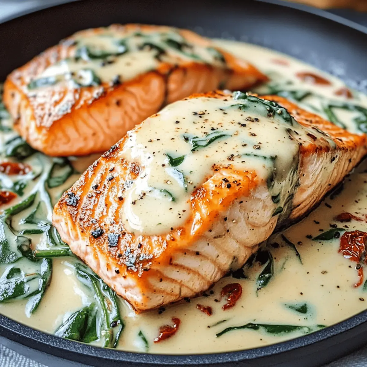 Indulge in Garlic Butter Tuscan Salmon – Quick & Creamy Delight