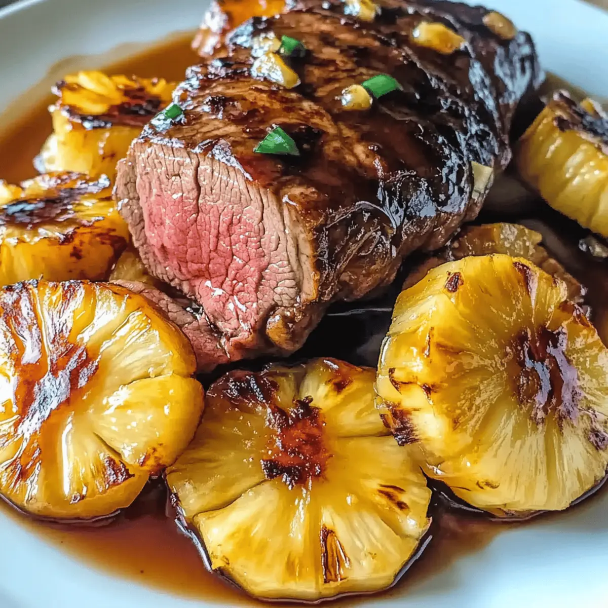 Savory Pineapple Beef Tenderloin with a Ginger Glaze Delight