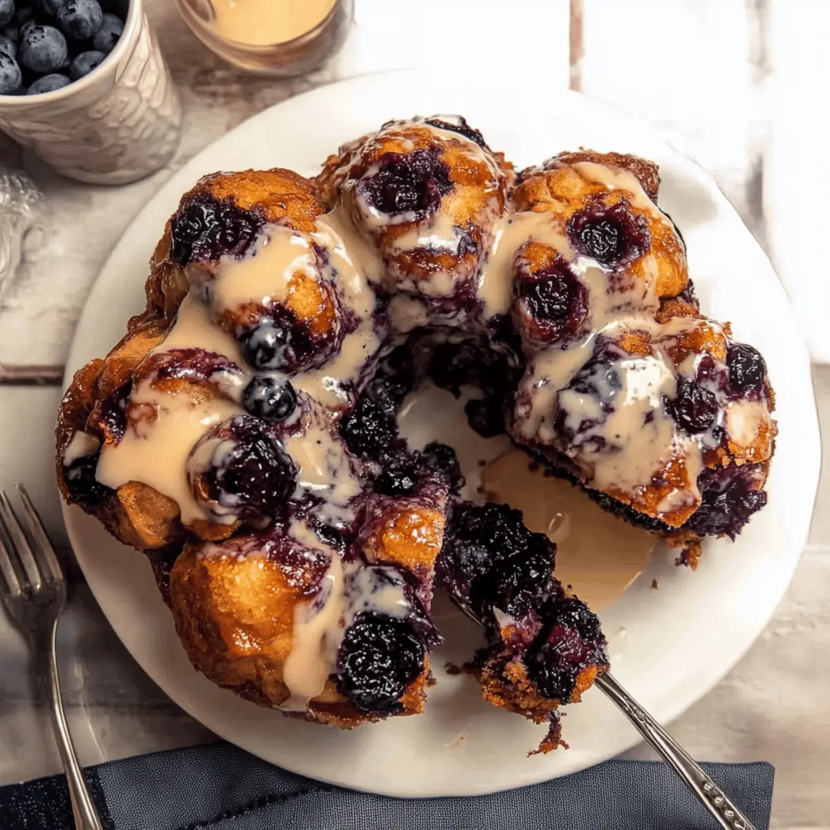 Delicious Blueberry Monkey Bread with Irresistible Icing