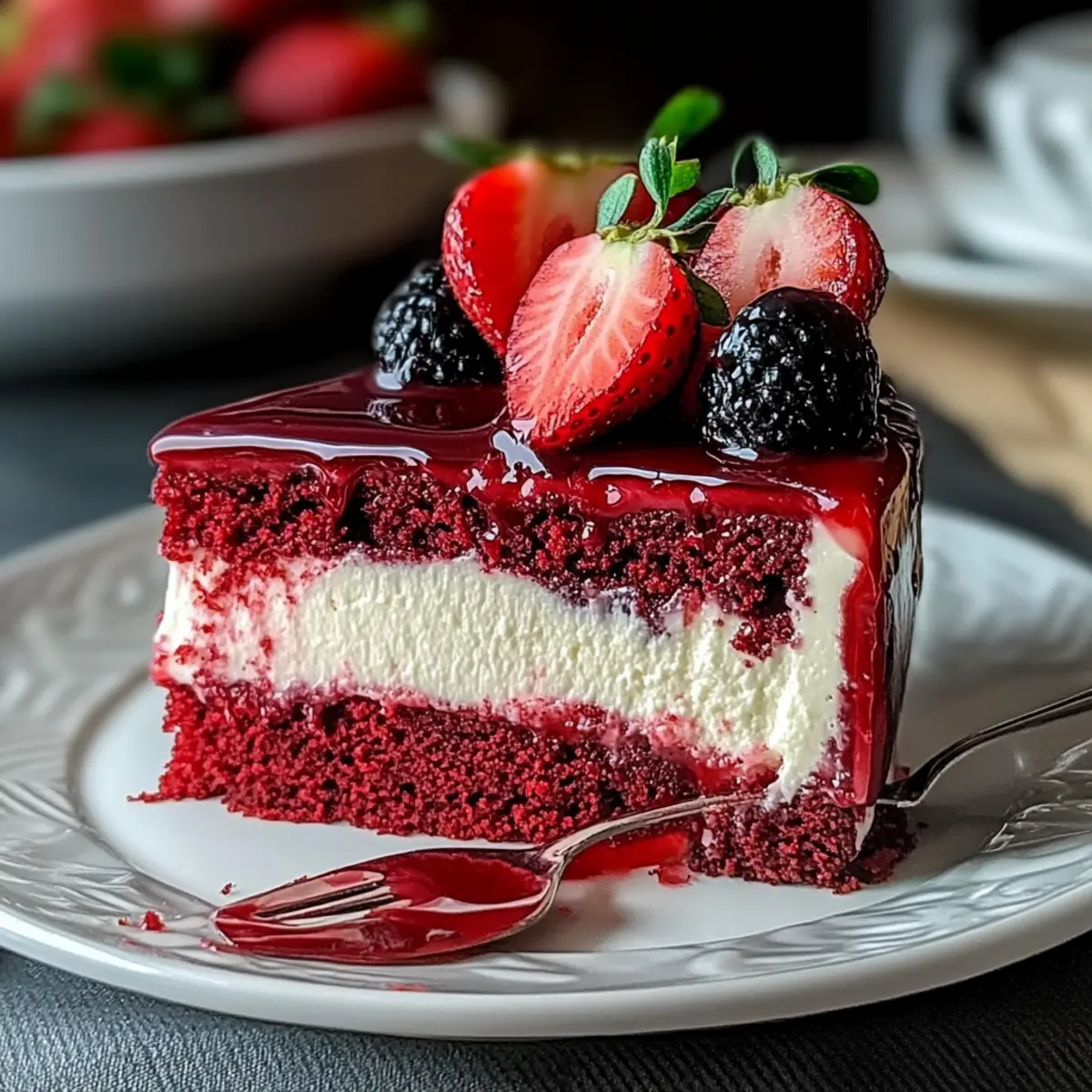 Decadent Red Velvet Strawberry Cheesecake for Sweet Celebrations