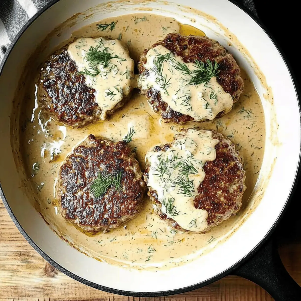 Delicious Hamburger Steaks in Creamy Dill Sauce for Cozy Nights