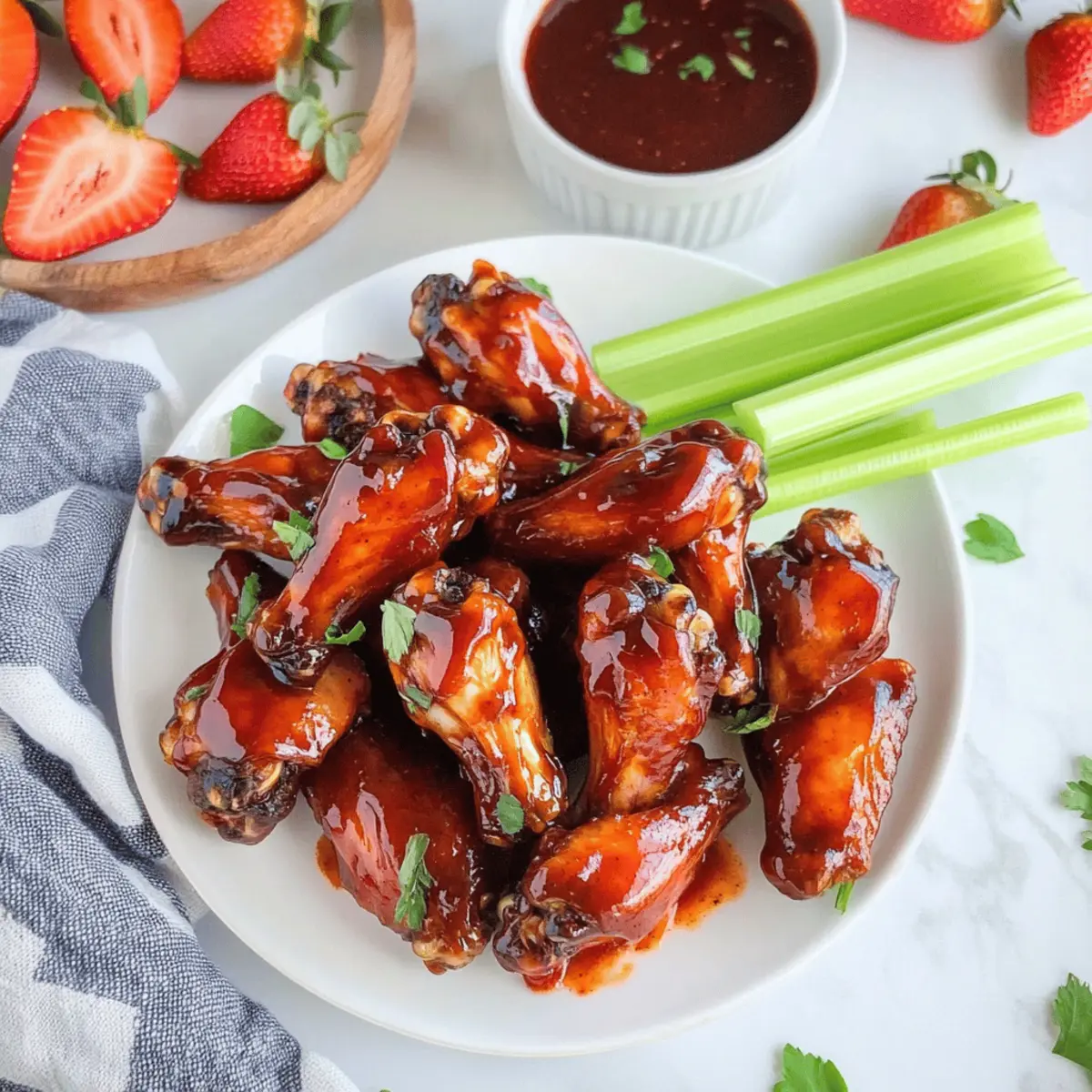 Irresistible Strawberry Barbecue Hot Wings for Game Day Fun