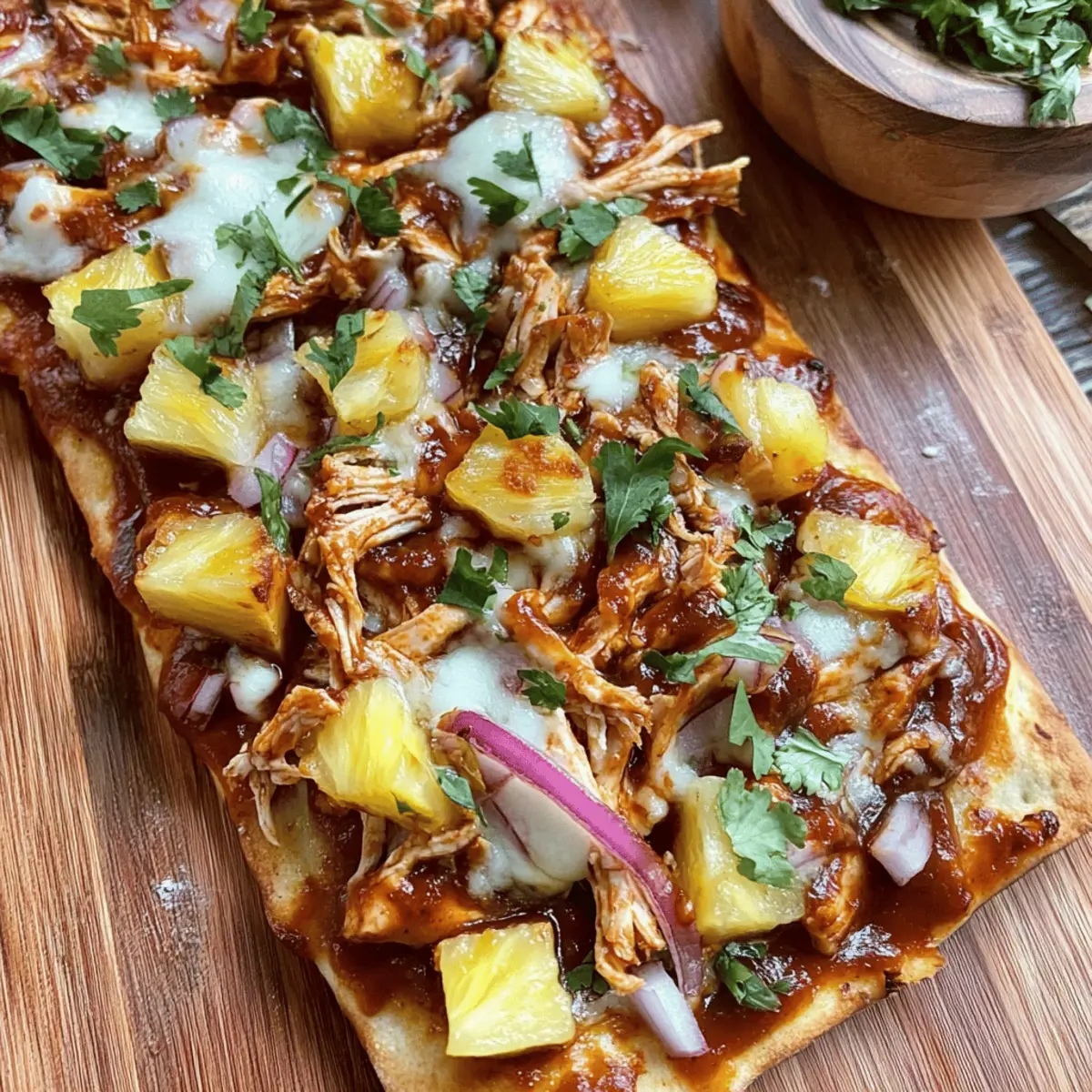BBQ Chicken Pineapple Flatbread for a Flavorful Weeknight Treat