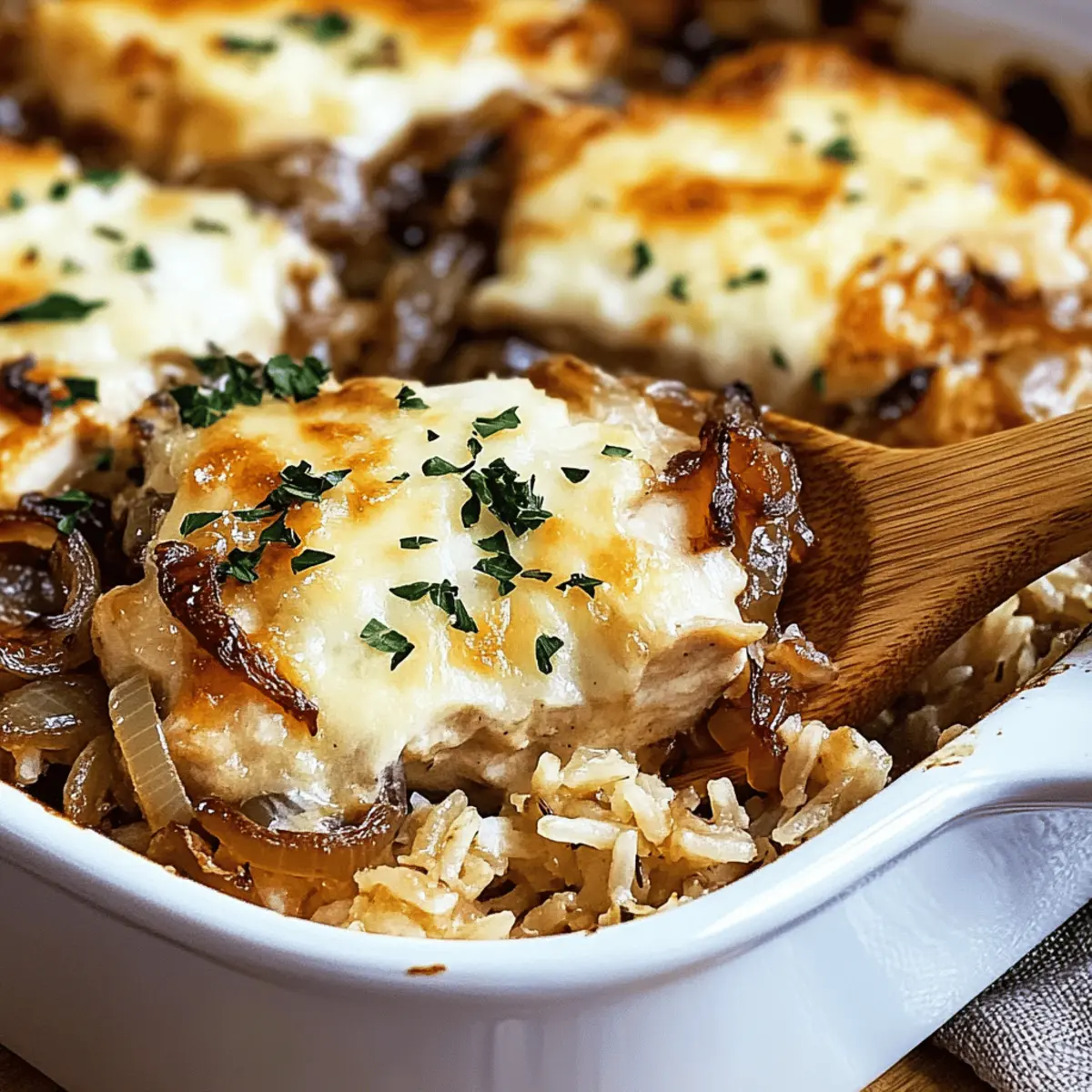 Creamy French Onion Chicken Rice Casserole for Cozy Nights
