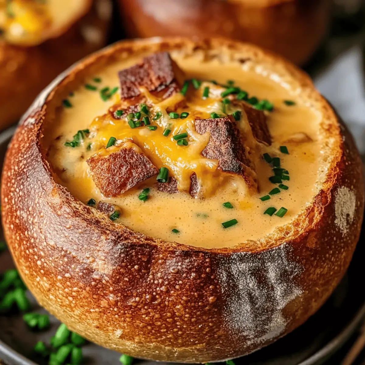 Irresistibly Creamy Beer Cheese Soup in Bread Bowls