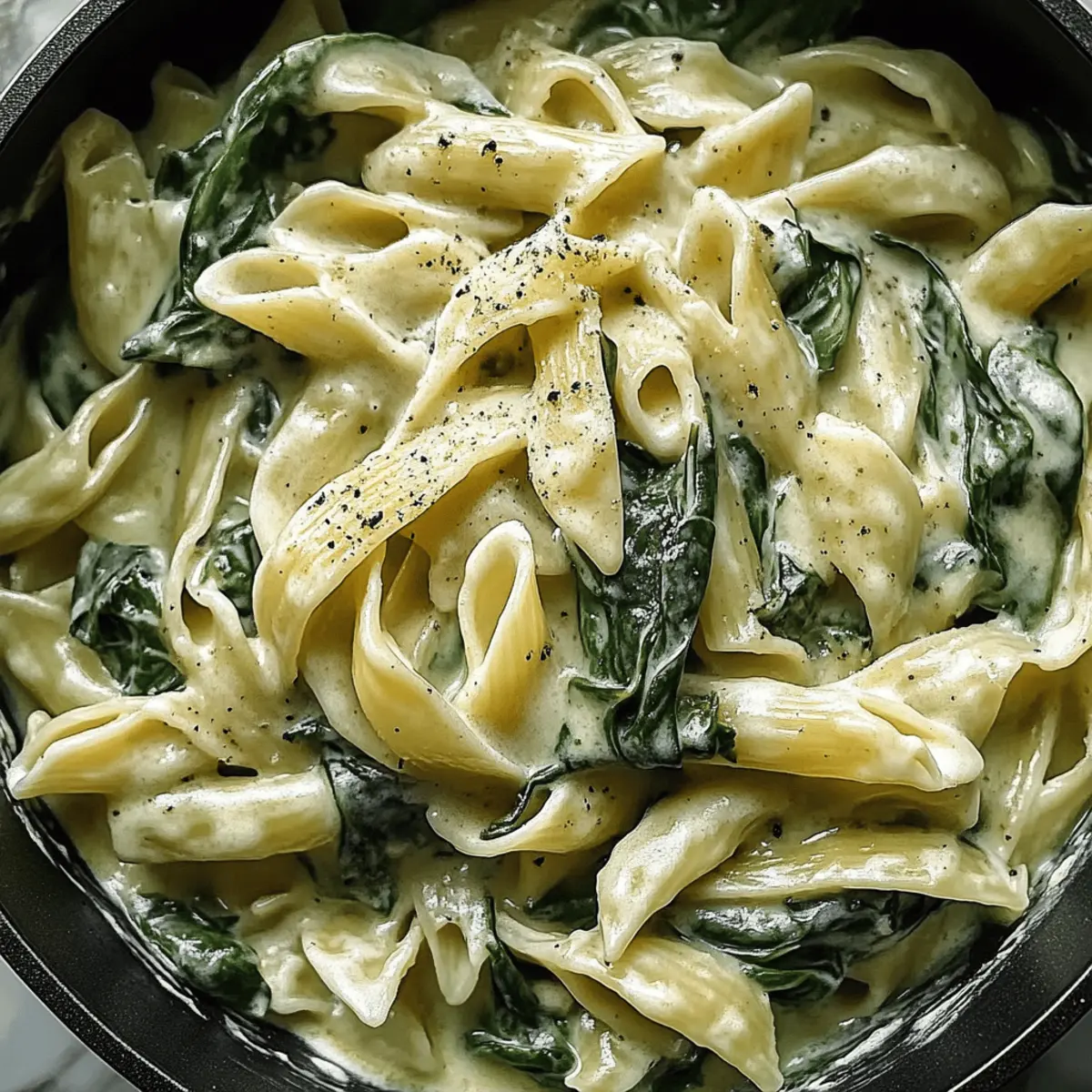 Lighter Spinach Alfredo Pasta for Guilt-Free Comfort