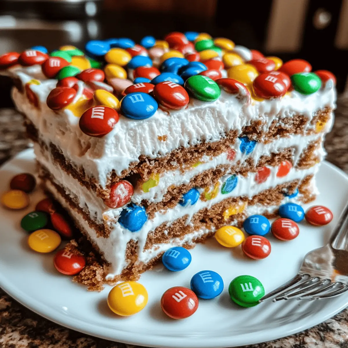 M&M Ice Cream Sandwich Cake: No-Bake Joy for Everyone