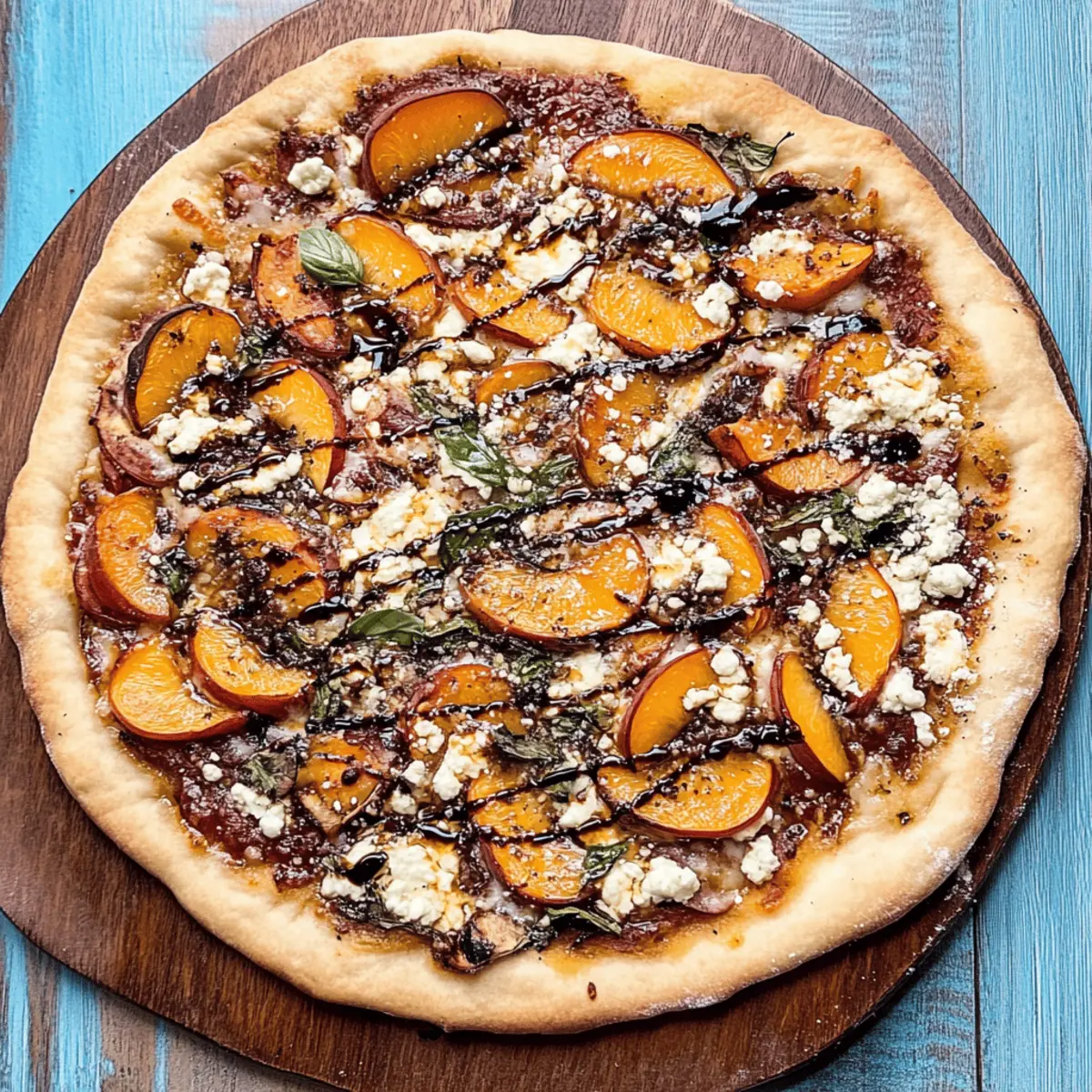 Peachy Pizza with Goat Cheese and Balsamic Bliss