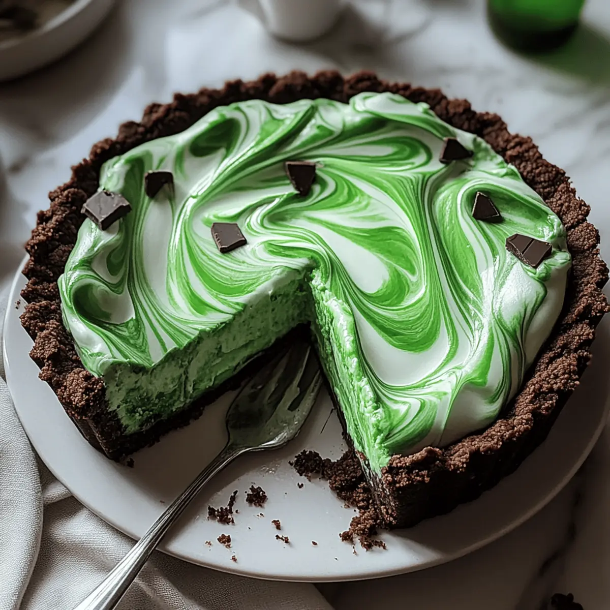 Shamrock Swirl Pie: A Festive No-Bake Minty Treat