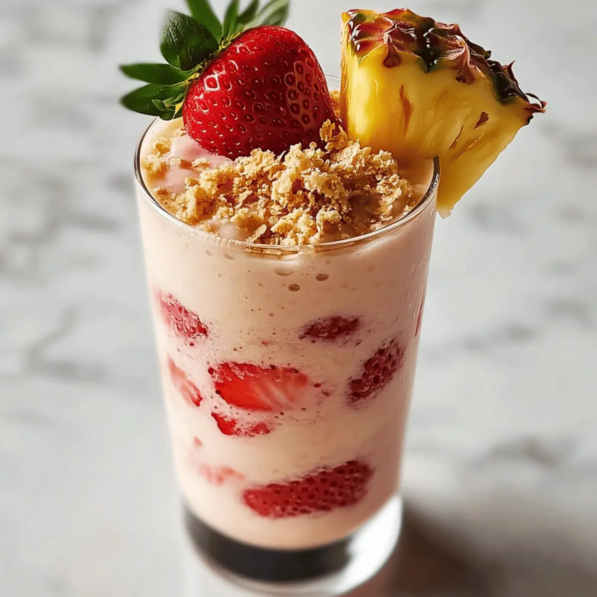Strawberry Piña Colada Smoothie for a Tropical Vibe at Home