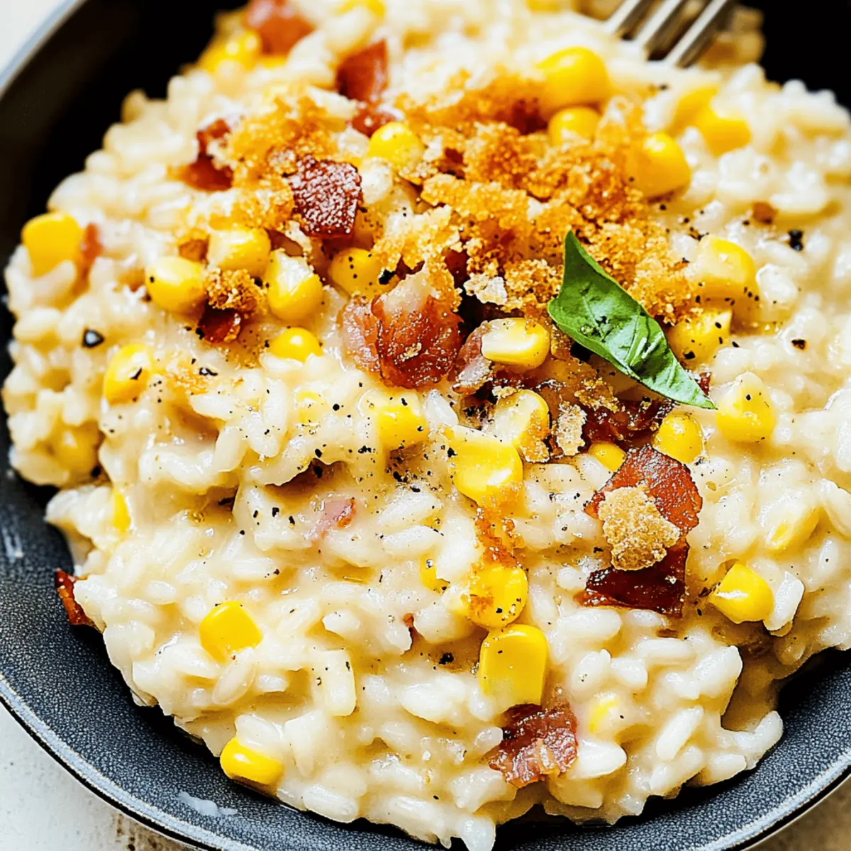 Creamy Sweet Corn Risotto with Crispy Pancetta Bliss