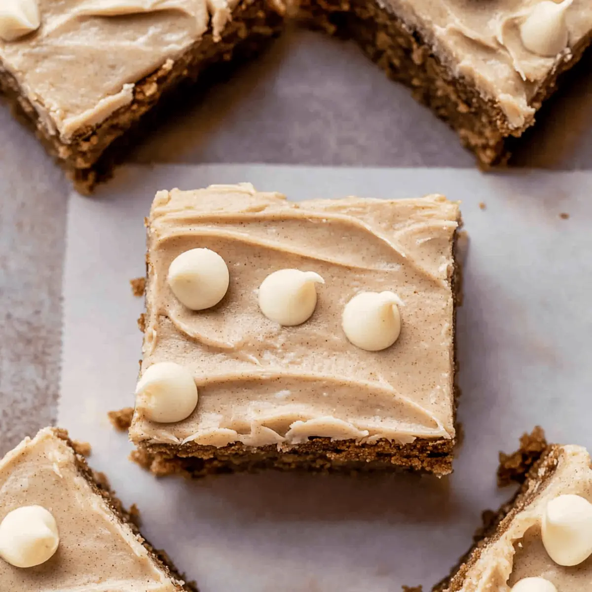 Delicious White Chocolate Blondies with Cinnamon Frosting