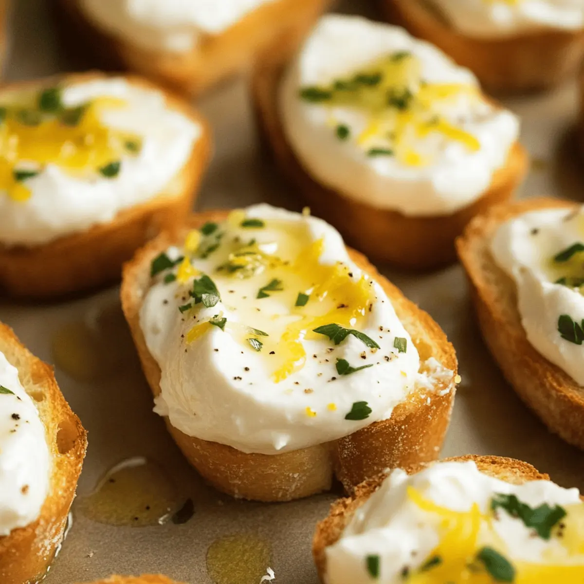 Whipped Ricotta Crostini with Honey & Lemon Bliss