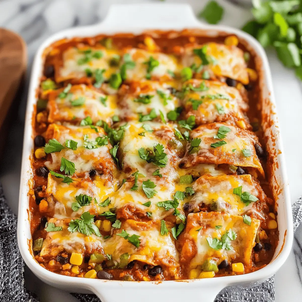 Vegetarian Black Bean Enchilada Casserole Full of Flavor!