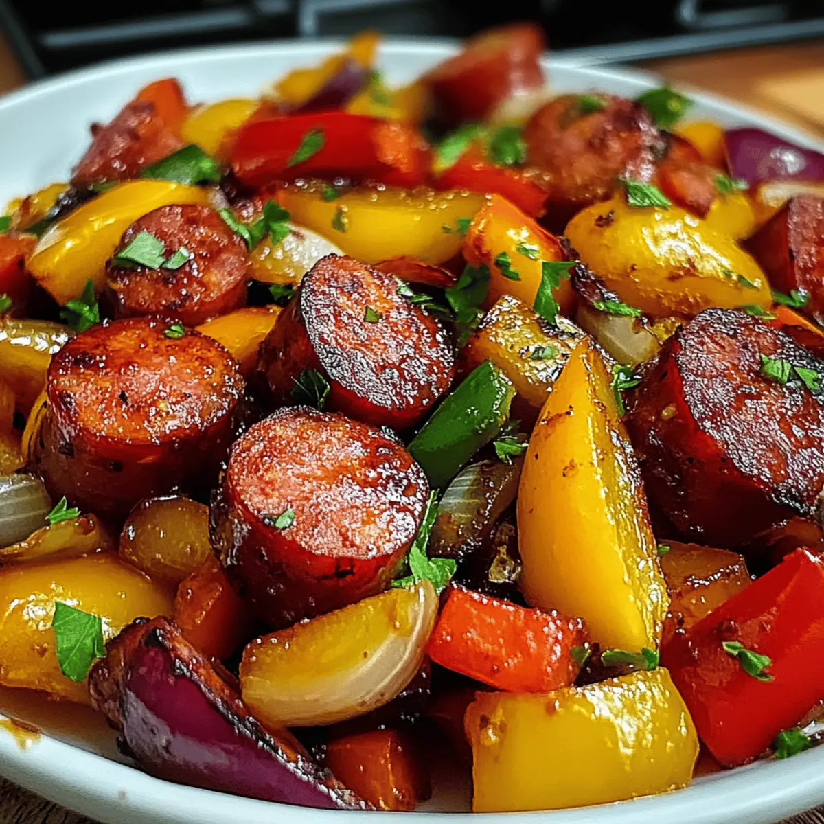 Honey Garlic Kielbasa and Veggies for a Quick Dinner Delight