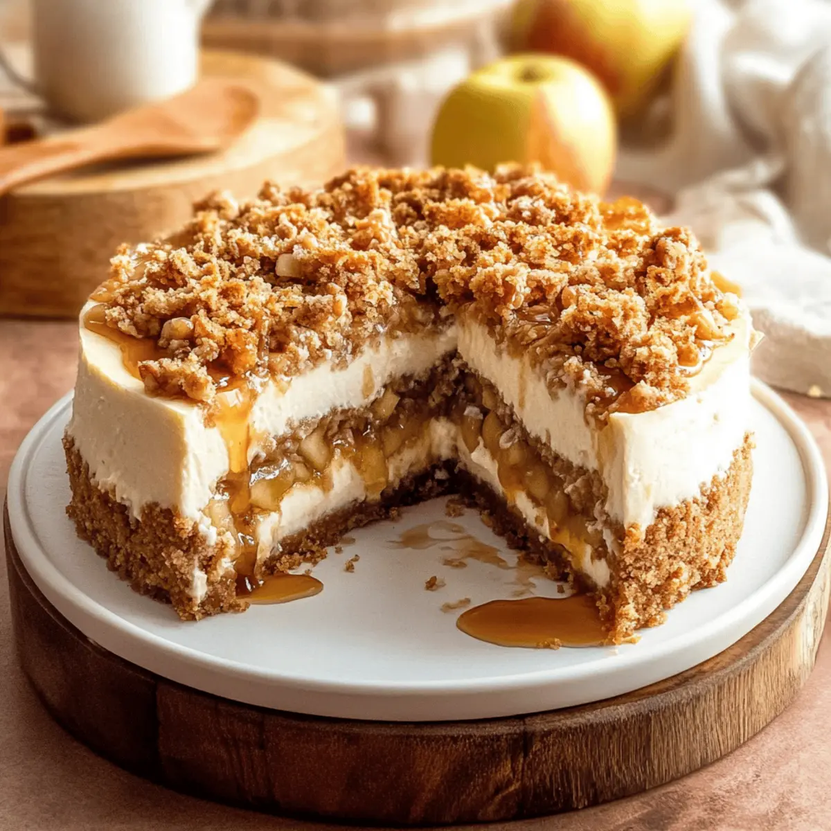 Delight in Homemade Apple Crumble Cheesecake Bliss