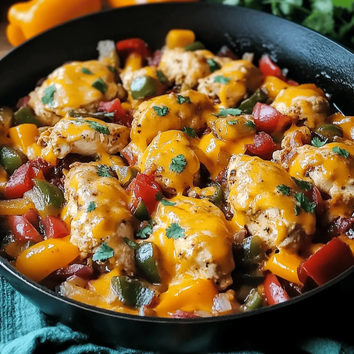 Cheesy Baja Chicken & Bell Pepper Skillet in 35 Minutes