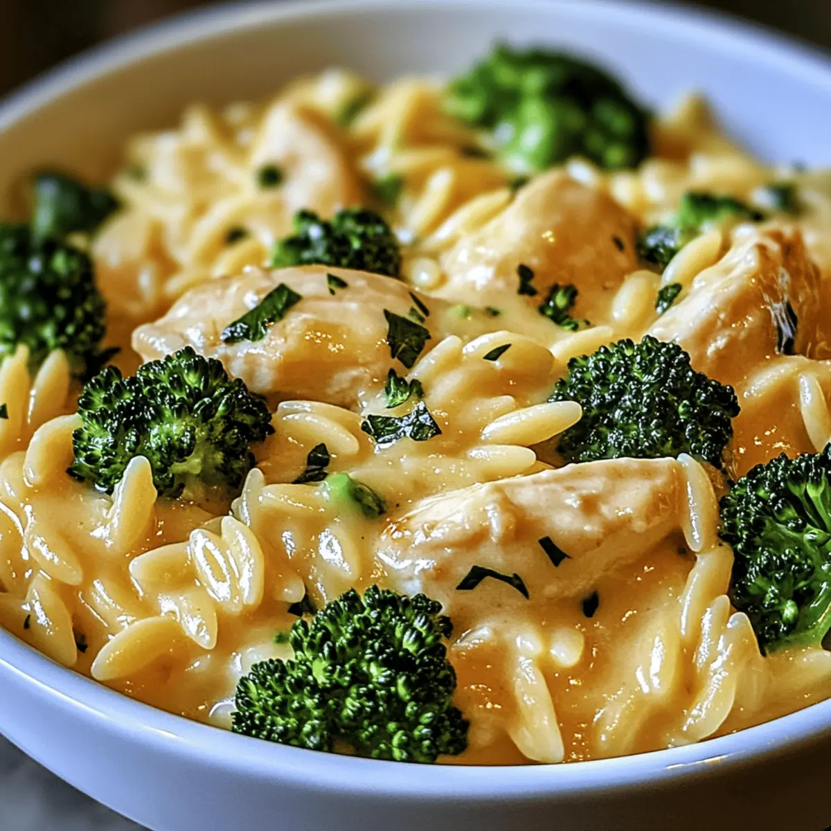 Creamy Cheesy Chicken Broccoli Orzo in Just One Pot