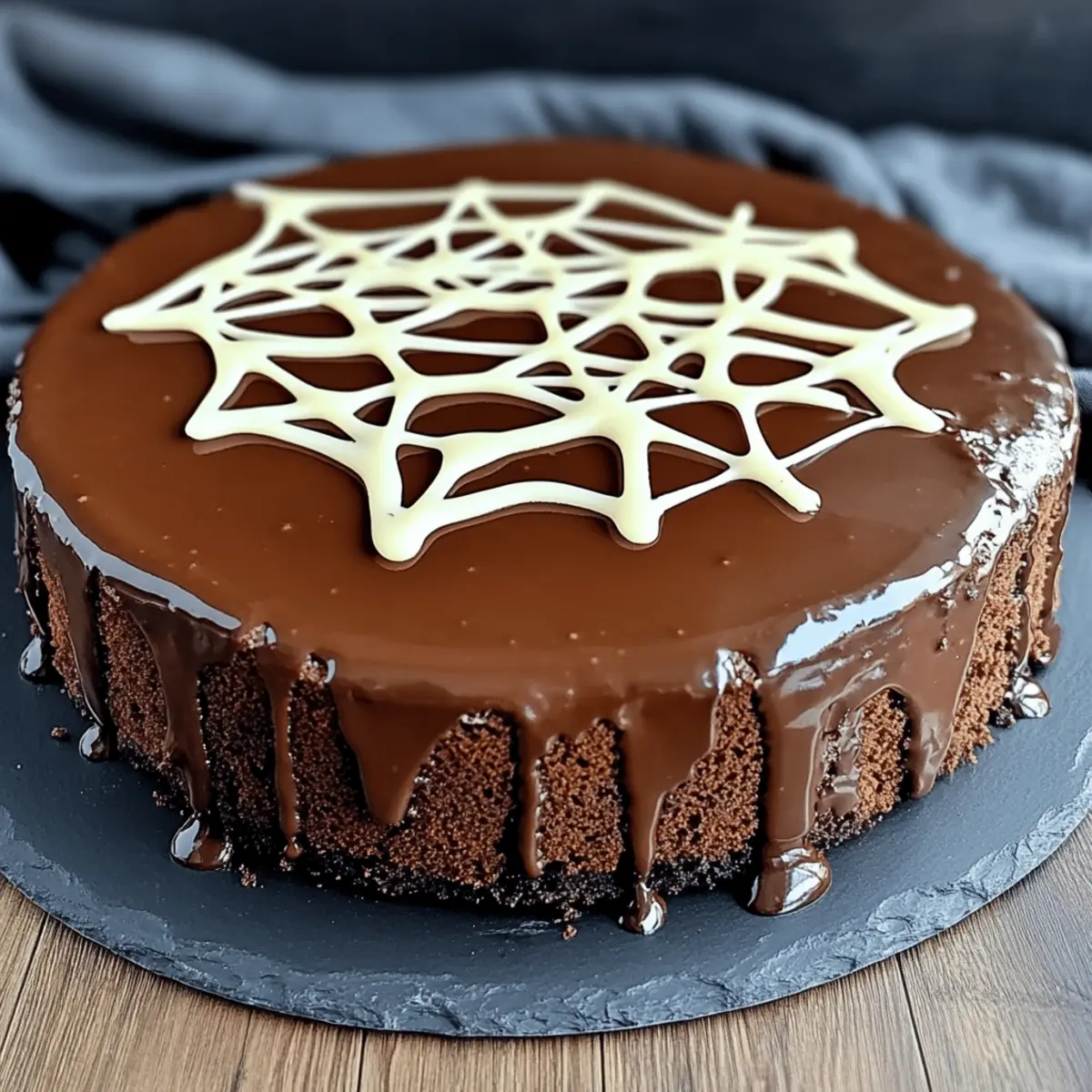 Decadent Chocolate Spiderweb Cheesecake for Festive Flair