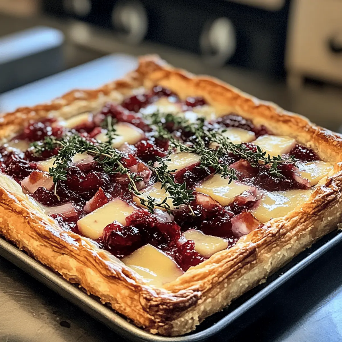 Delicious Cranberry Brie Tart with Pancetta & Thyme Recipe