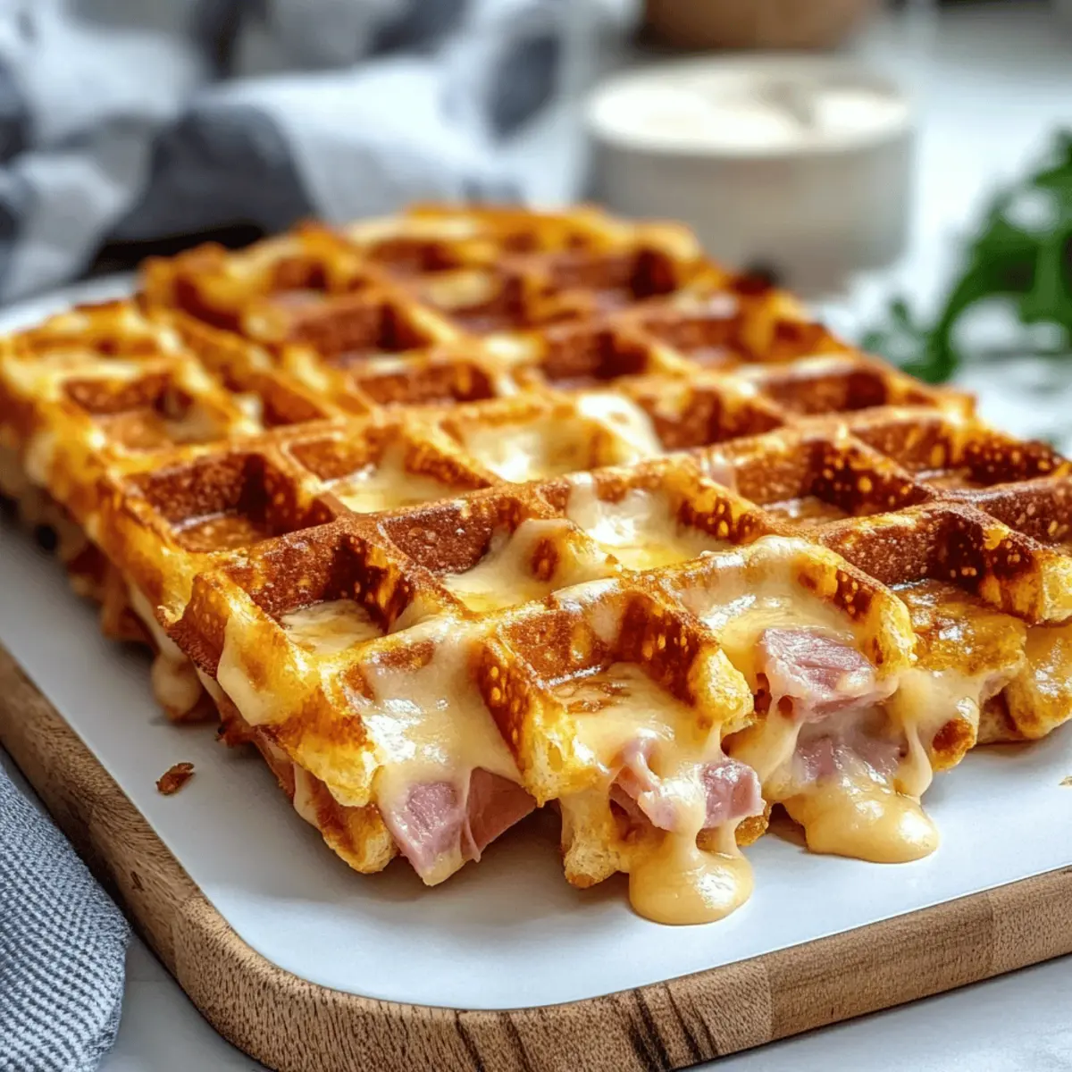 Crunchy Ham and Cheese Chaffles for Easy Low-Carb Bliss