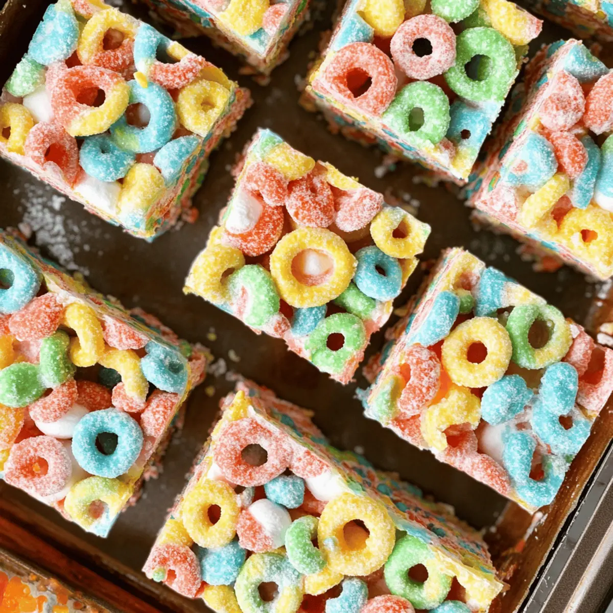 Delicious No-Bake Fruit Loops Treat Bars for Easy Snacking