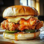 Jalapeno Honey Drenched Crispy Fried Chicken Sandwich