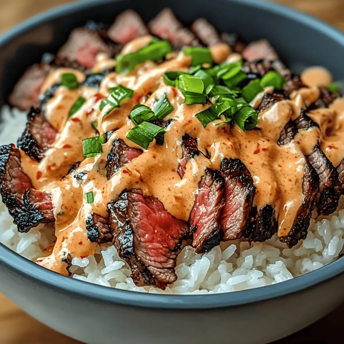 Korean BBQ Steak Rice Bowls with Spicy Cream Sauce to Wow Your Tastebuds