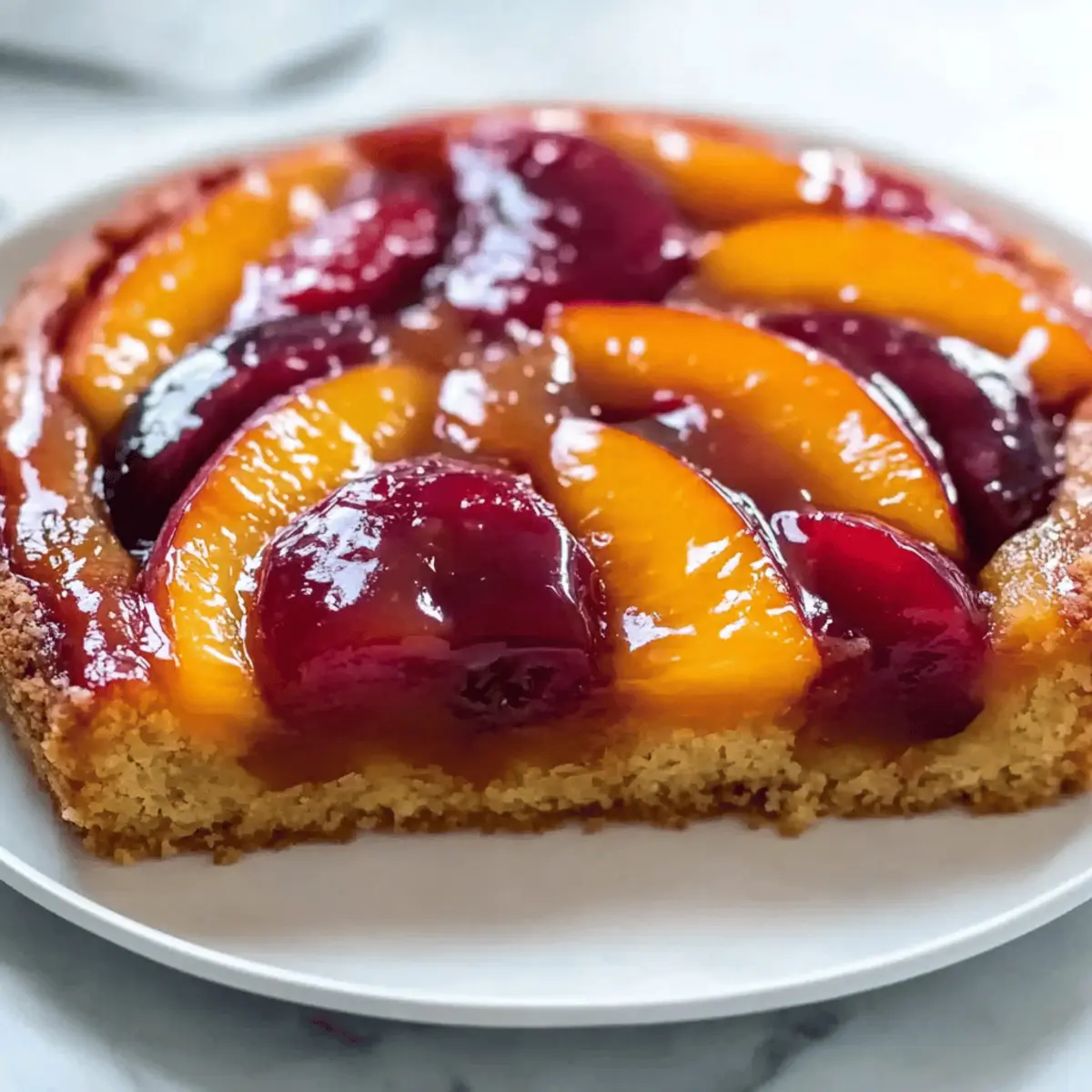 Vegan Peach Plum Upside Down Cake That's Simply Irresistible