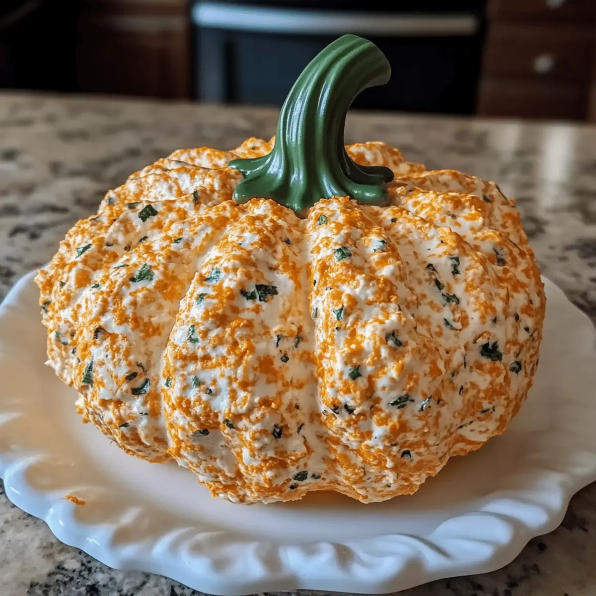 Festive Pumpkin Shaped Cheese Ball for Easy Fall Gatherings