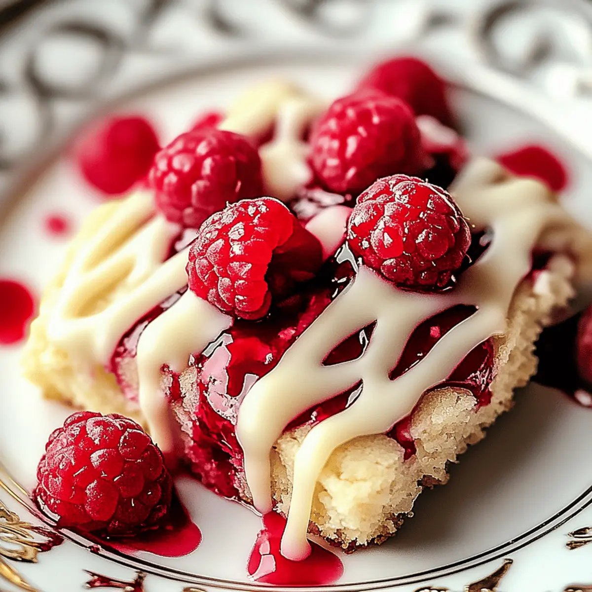 Raspberry Shortbread with White Chocolate Drizzle Magic