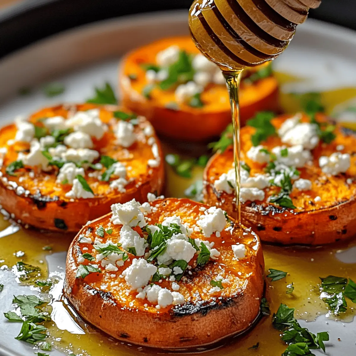 Roasted Sweet Potato Rounds with Honey & Feta Bliss