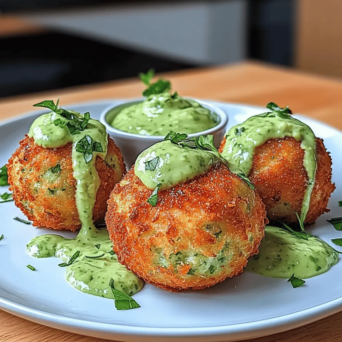 Healthy Salmon Balls with Creamy Avocado Sauce Delight