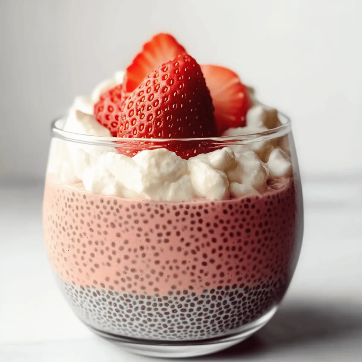Creamy Strawberry Cheesecake Chia Seed Pudding Delight