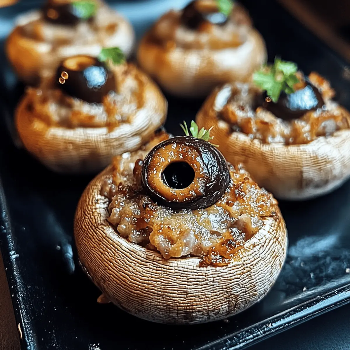 Spooky Stuffed Mushroom Eyeballs: A Creepy Culinary Treat