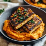 Tofu Steak with Mashed Sweet Potato