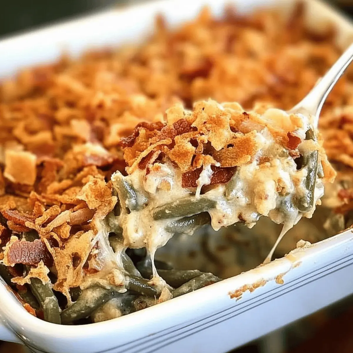 Ultimate Green Bean Casserole with Crispy Bacon Delight