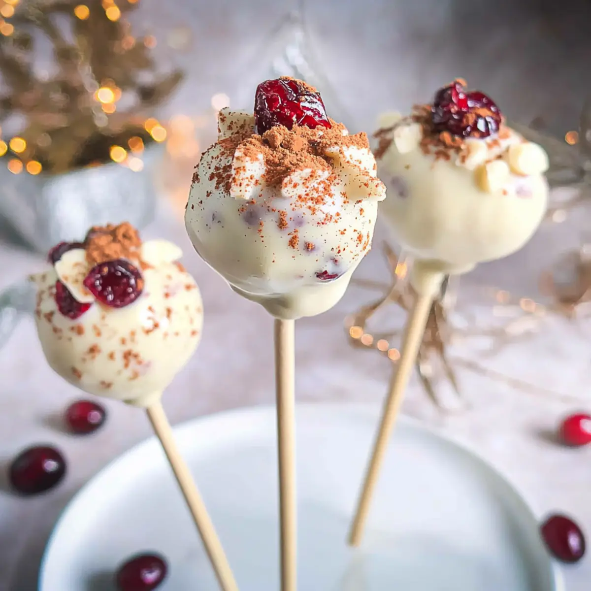 Cranberry White Chocolate Cake Pops for Festive Joy