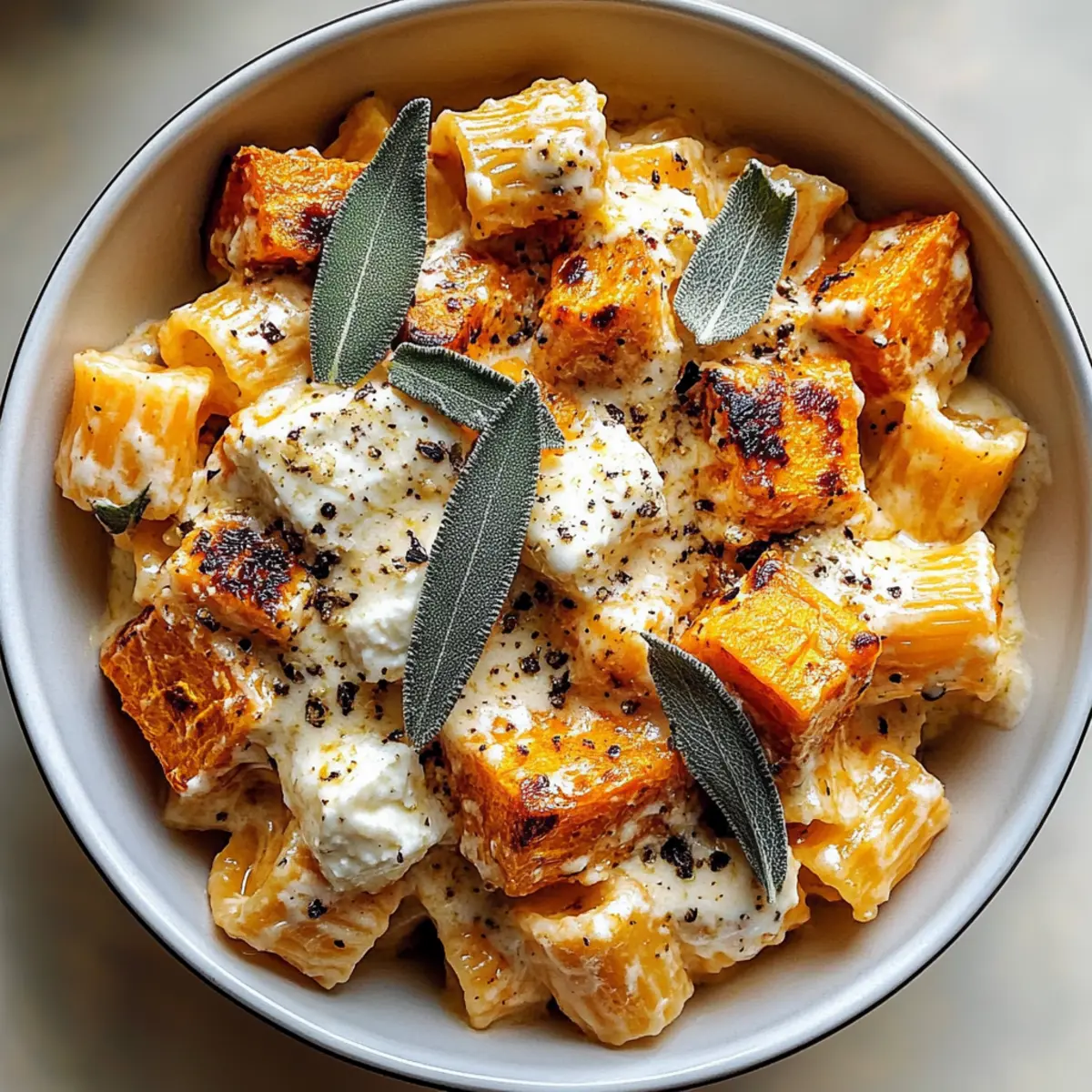 Creamy Sweet Potato Goat Cheese Sage Pasta to Savor