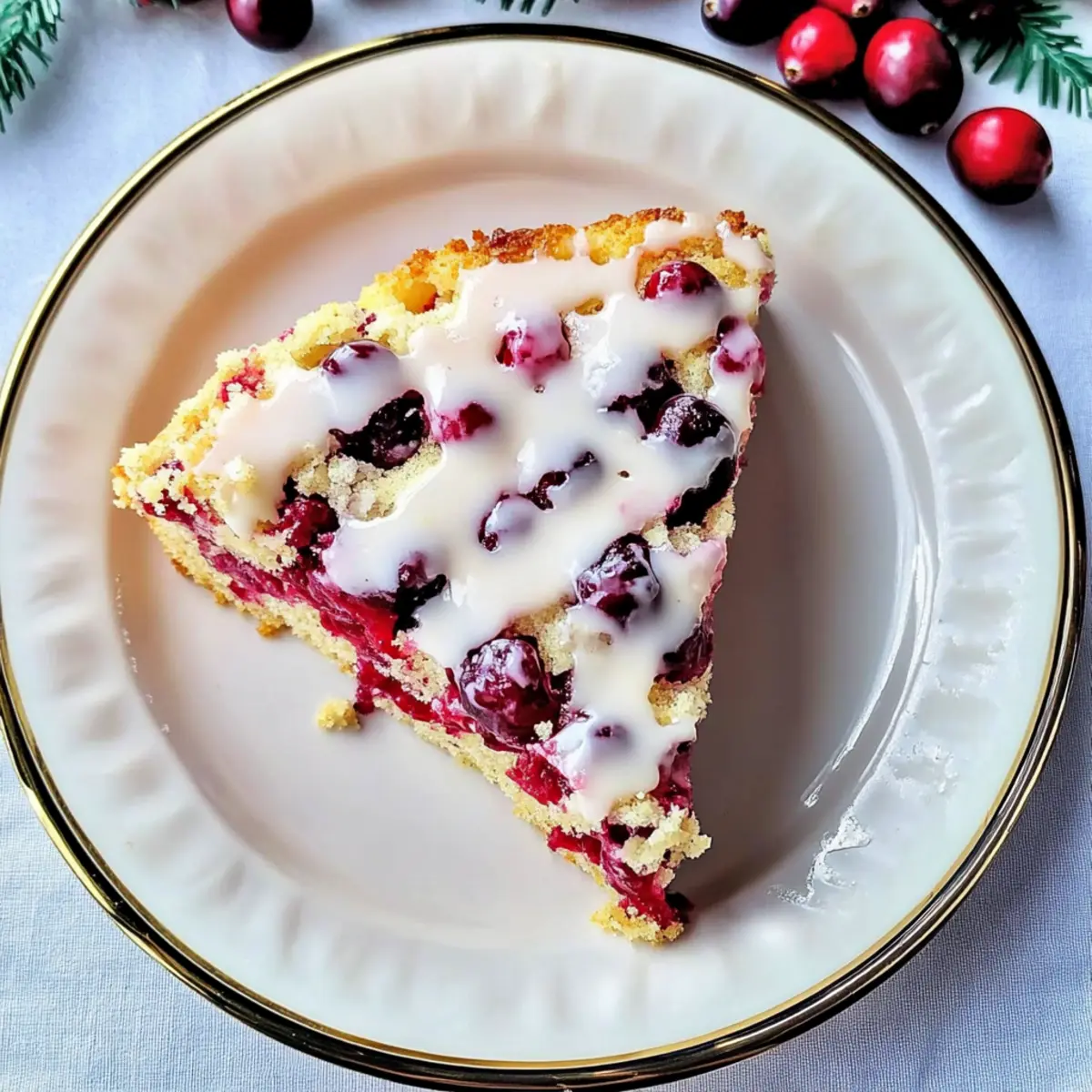 Cranberry Christmas Cake with Vanilla Glaze Delight