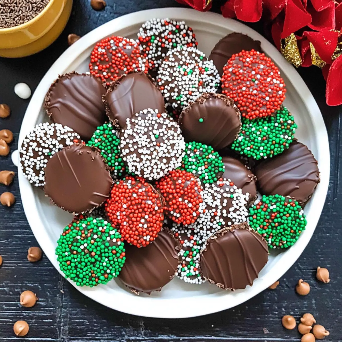 Mocha Nonpareil Cookies: A Festive Chocolate Delight