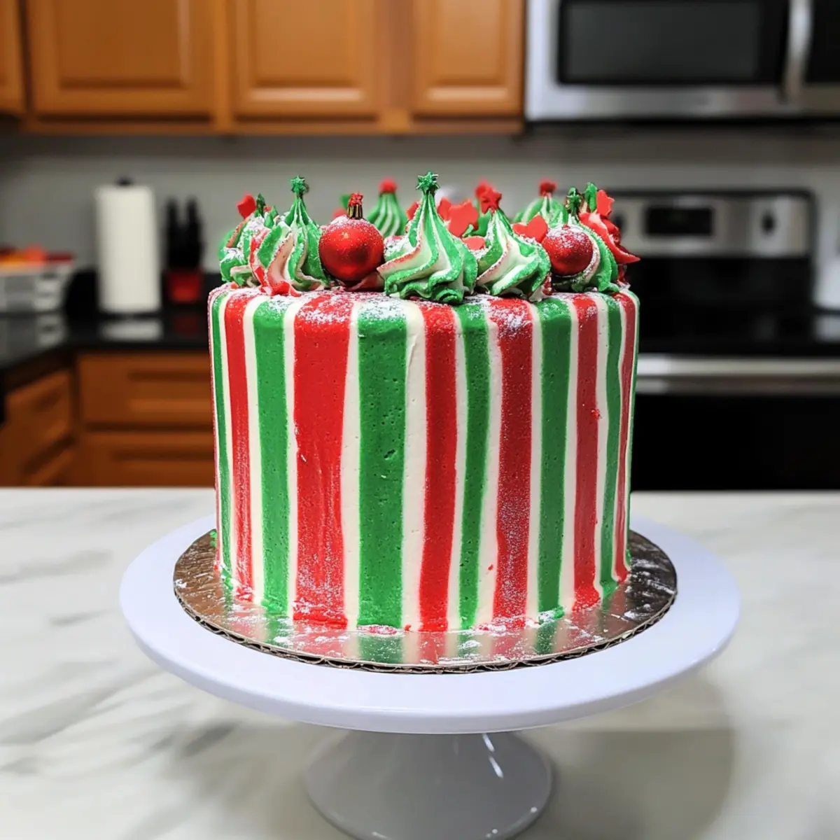 Striped Christmas Cake That Will Dazzle Your Holiday Table