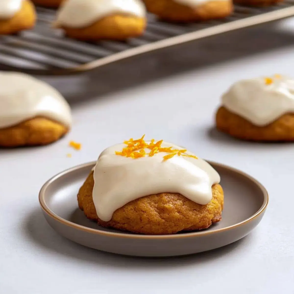 Fluffy Pumpkin Spice Cookies with Creamy Orange Frosting