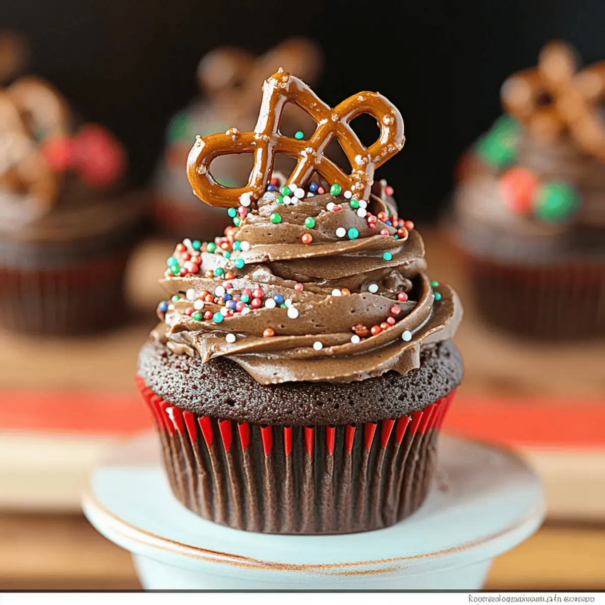 Chocolate Covered Pretzel Cupcakes for Sweet Salty Bliss