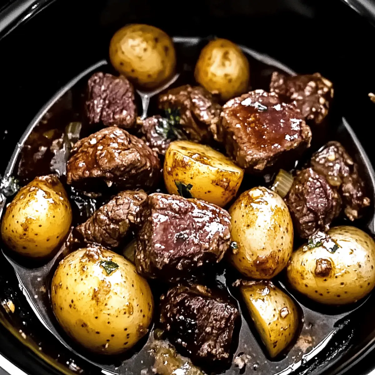 Crockpot Garlic Butter Beef Bites with Potatoes for Cozy Nights