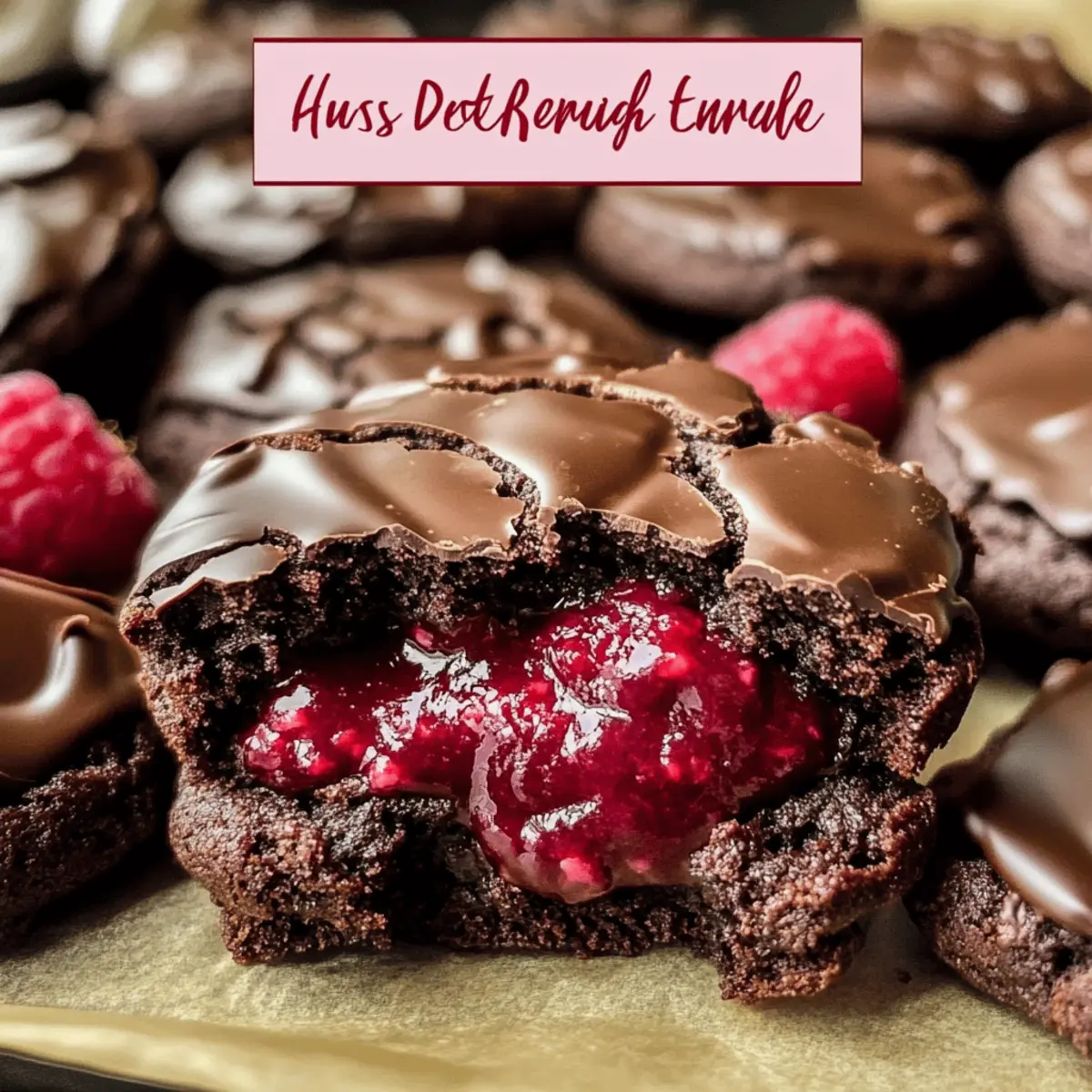 Fudgy Chocolate Cookies with Raspberry Heaven Inside