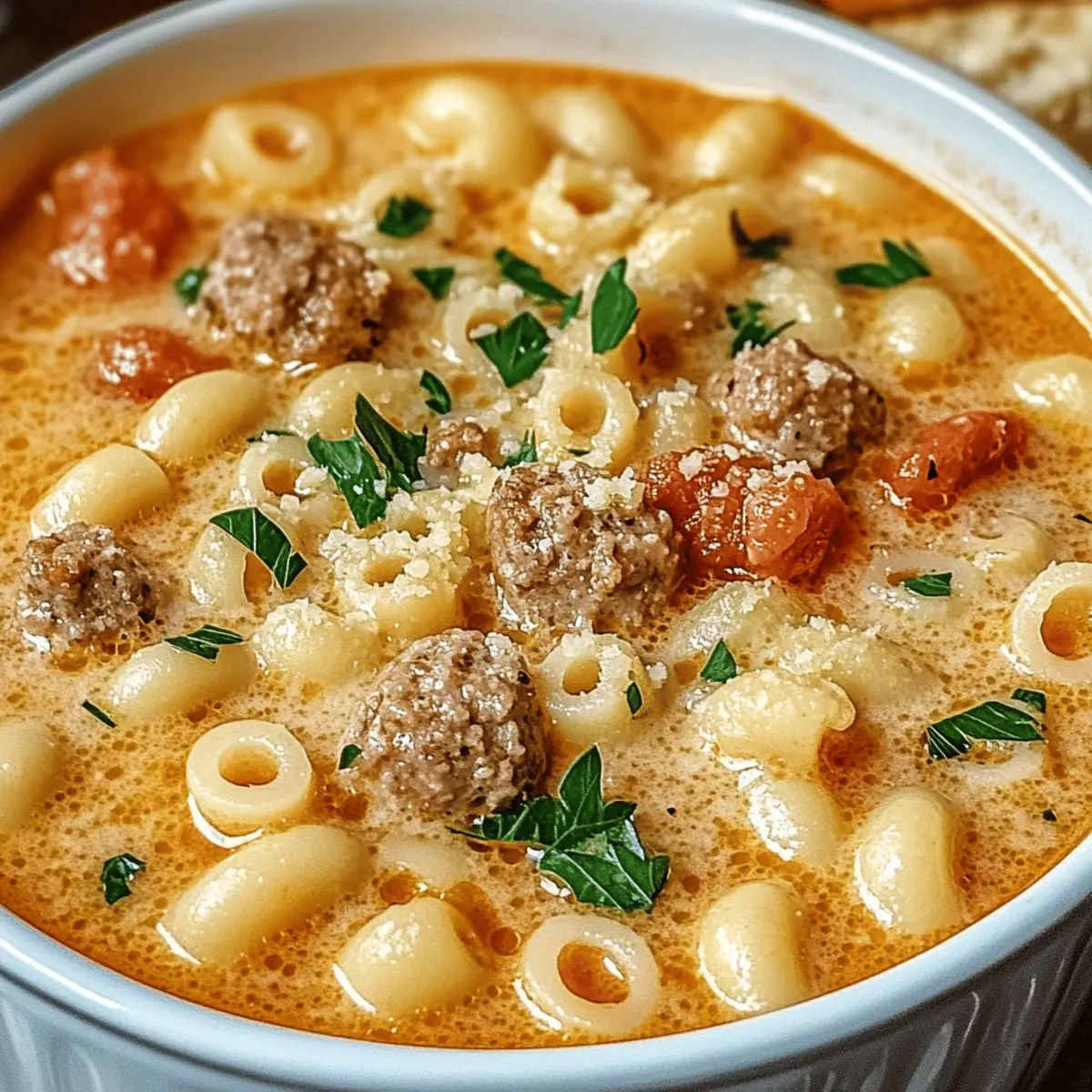 Creamy Parmesan Italian Sausage Ditalini Soup for Cozy Nights